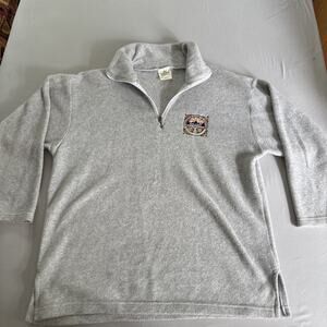 Vintage Hunter Sportswear 1/4 Zip Fleece Pullover Grey Belfast 2000 Men's Size M